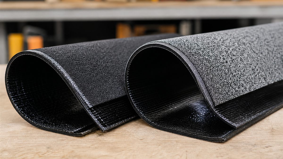 Flexible mineral-surfaced APP and SBS modified bitumen membrane samples